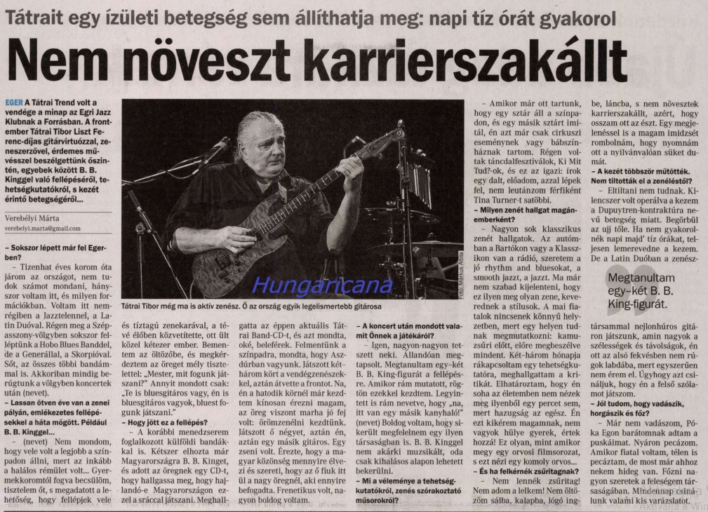 A Heves Megyei Hírlapban is megjelent a Tátrai-interjúm
